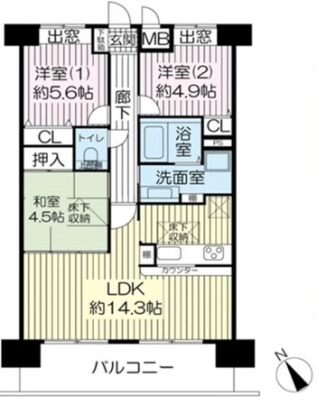 ルネスピース栗東ステーションスクエアの物件間取画像